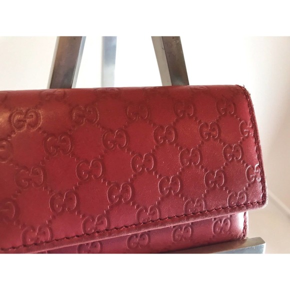 Vintage GUCCI Key Holder, Red with Gold, Micro GG Key & Card case, Guccissima - Picture 4 of 15